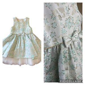 American Princess special occasion formal tutu dress mint silver colors size 6